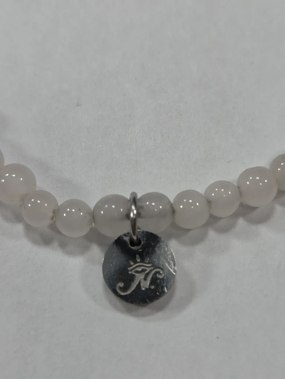 🆕️ NOGU Rose Quartz Silver Firefly Glass Mushroom Gemstone Bracelet